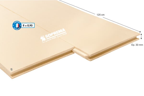 SOPREMA - Panneau isolant XPS Polystyrène extrudé - L.125xl.60xEp.3cm - large