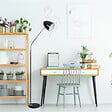 COREP - Lampadaire Arty - Métal - noir de 155cm - vignette