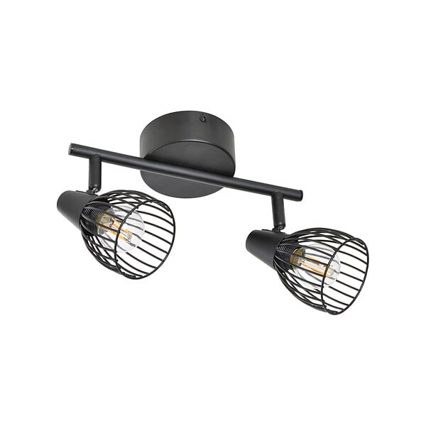 COREP - Spot 2 lumières métal filaire Jaro Noir mat DCL - large
