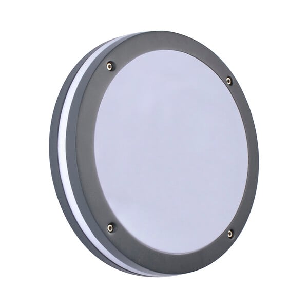 COREP - Plafonnier extérieur Hudson Rond Anthracite - Fonte alu IP54 - large