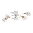 COREP - Plafonnier spirale 5 lumières Tyron métal et bois blanc 40W - vignette