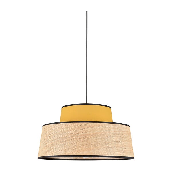 COREP - Suspension empilement conique en raphia - Moutarde - E27 - large