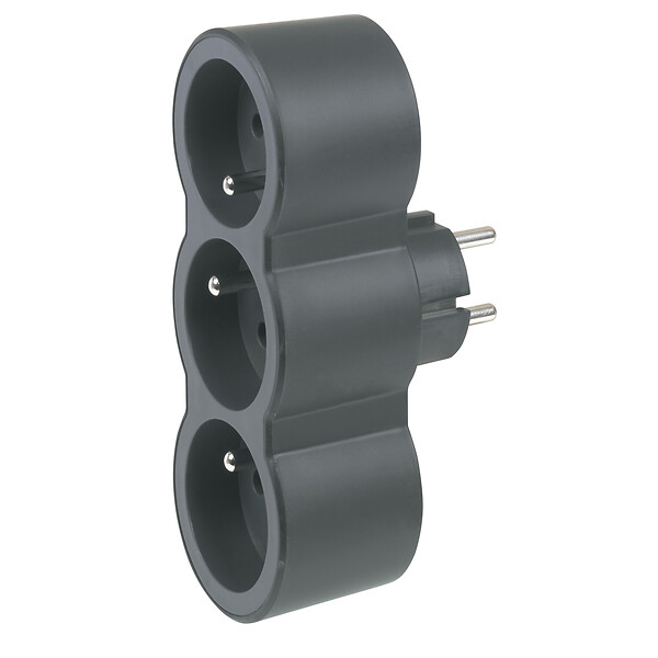 LEGRAND - Multiprise 3 prises frontales 2P+T Noir - 3680 W - large