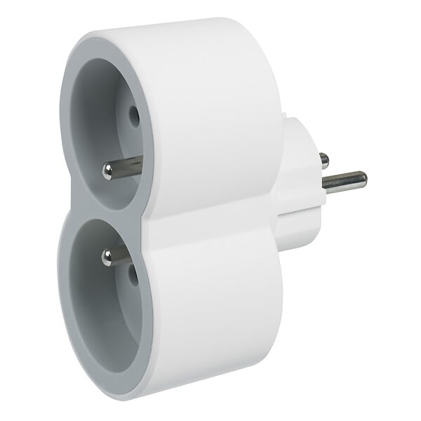 LEGRAND - Fiche multiprise 2 prises - Blanc Gris - 16A 3680W - large