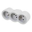 LEGRAND - Fiche multiprise 3 prises frontales blanc gris - vignette