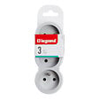LEGRAND - Fiche multiprise 3 prises frontales blanc gris - vignette