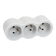 LEGRAND - Fiche multiprise 3 prises frontales blanc gris - vignette