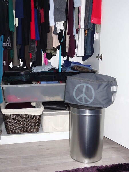 P.HENRY - Pierre henry - coffre pouf 33 litres en metal alu - large