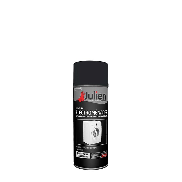 JULIEN - Peinture aerosol Electromenager - Noir - Brillant - 400ml - large