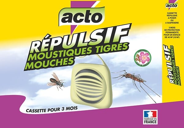 ACTO - Cassette répulsive mouches - moustiques 20gr - large