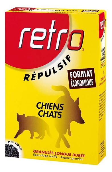 RETRO - Granulés répulsifs chiens-chats 1kg - 110m² - 3 semaines - large