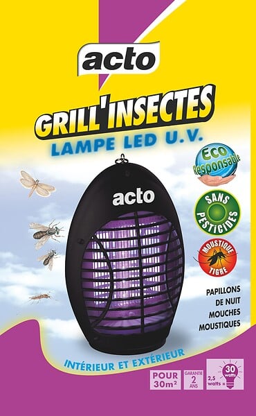 ACTO - Lampe LED UV Grill'insectes 30m2 2.5W - large