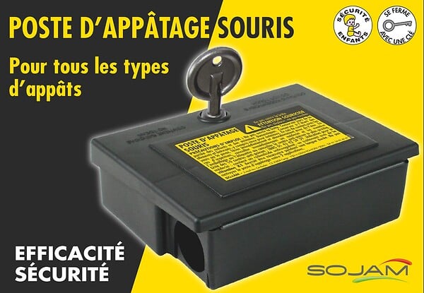 ACTO - Poste d'appâtage souris - Plastique - Verrouillable à clé - large