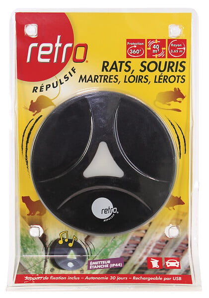 RETRO - Repulsif sonore a petits rongeurs et martres - 40m2 - large