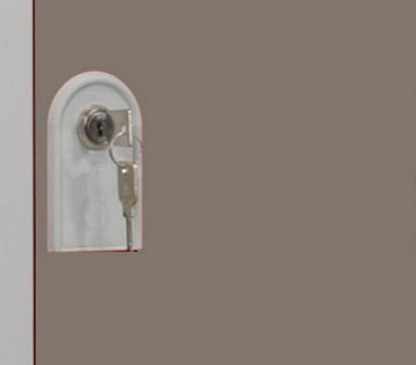 P.HENRY - Vestiaire 3 colonnes - 4 cases - Gris perle et taupe - large