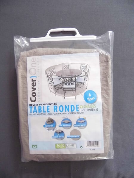 JARDILINE - Housse ronde Cover One - Gris mastic - Diam.160xH.70cm - large