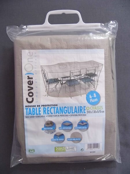 JARDILINE - Housse rectangulaire Cover One - Gris mastic - L.240xH.70cm - large
