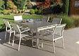 JARDILINE - Table de jardin Milos - Aluminium - Ivoire - 10 personnes - vignette