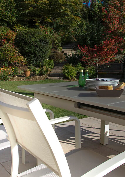 JARDILINE - Fauteuil empilable en aluminium Milos - Ivoire - large