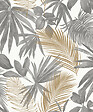 GRANDECO - Papier vinyle - Motif wild palms - Gris - vignette