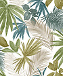 GRANDECO - Papier vinyle motif wild palms vert - vignette