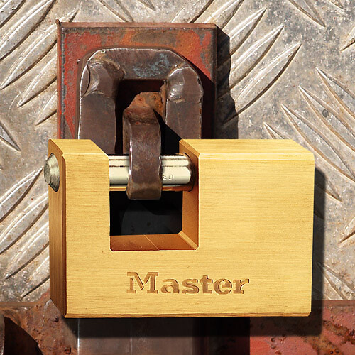 MASTER LOCK - Cadenas à clé laiton massif 76mm anse d.11xh.14mm 5 goupilles - large