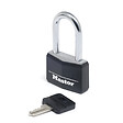 MASTER LOCK - Cadenas à clé alu avec protection en vinyle noir 40mm anse d.6xh.38mm - vignette