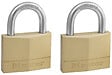 MASTER LOCK - Lot de 2 cadenas à clé laiton massif 50mm anse d.7xh.25mm 5 goupilles - vignette