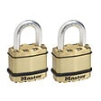 MASTER LOCK - 2 cadenas à clé en acier laminé 45mm anse octogonale d.8xh.24mm - vignette