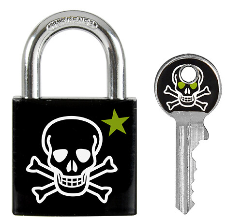MASTER LOCK - Cadenas à code et tête de mort 30mm anse d.5xh.18mm - large