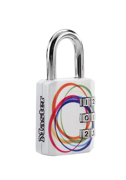 MASTER LOCK - Cadenas à combinaison programmable motif chrome 30mm anse d.5xh.22mm - large
