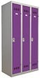 P.HENRY - Vestiaire industrie salissante 3 cases gris perle-prune - vignette