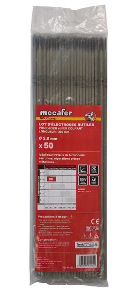 MECAFER - Electrodes diamètre 2mm - large