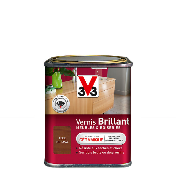 V33 BOIS - Vernis brillant Teck de Java 0,25 L - large