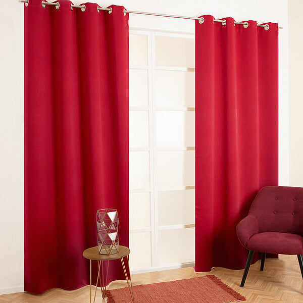 MODE DE VIE - Rideau occultant polyester rouge - 140x250cm - large