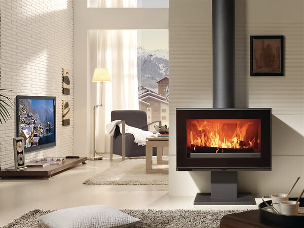 PANADERO - Poêle à bois acier MAJA-S - Gris - 7,2kW - large