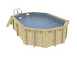 UBBINK PIS - Piscine octogonale en bois Océa - Bleu - L.400xl.610xH.130cm - vignette