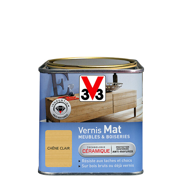 V33 BOIS - Vernis bois Meubles et Boiseries Chêne clair 0.5L - large