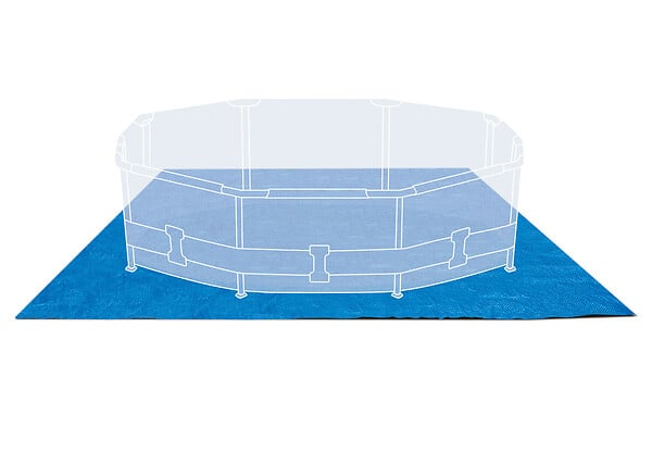 INTEX - Tapis de sol carré en polyéthylène - Bleu - L.472xl.472cm - large