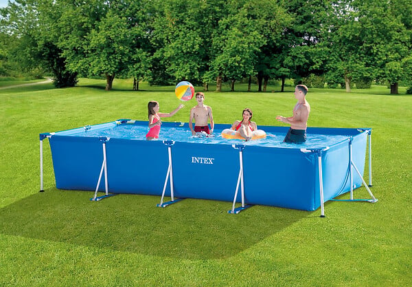 INTEX - Piscine tubulaire Metal Frame Junior - Rectangulaire - L450xH84xP220cm - large