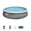 BESTWAY - Piscine autoportante Fast set - Rotin - Gris - 457x107cm - vignette