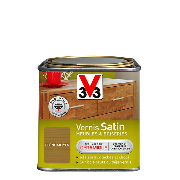 V33 BOIS - Vernis Meubles et Boiseries Chêne moyen 0,5L - large