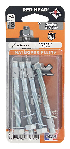 RED HEAD - Blister de 4 chevilles ATX 8x90mm - large
