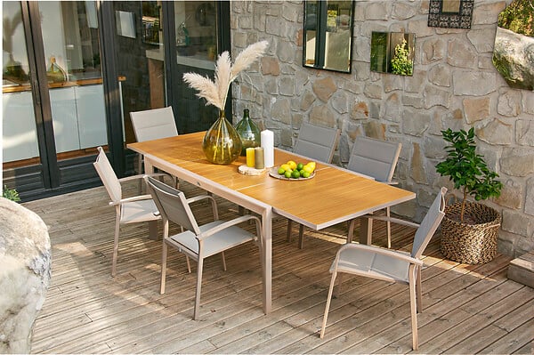MODE DE VIE - Fauteuil matelassé - Aluminium - Ivory taupe - large
