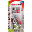 FISCHER - Blister 2 chevilles tous matériaux DUOPOWER 10x40mm + crochets - vignette