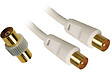 APM - Cordon tv mâle mâle 9.52mm blanc 2m + adaptateur femelle - vignette