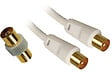 APM - Câble coaxial TV blanc 5m + adaptateur femelle - 9.52mm - vignette