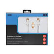 APM - Cordon tv mâle mâle 9.52mm blanc 10m plus adaptateur femelle - vignette
