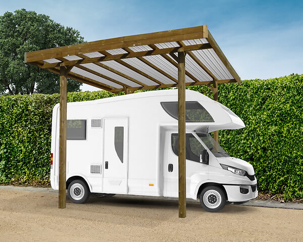 SOLID - Carport modular en bois sans couverture 4x5m S7762 - large