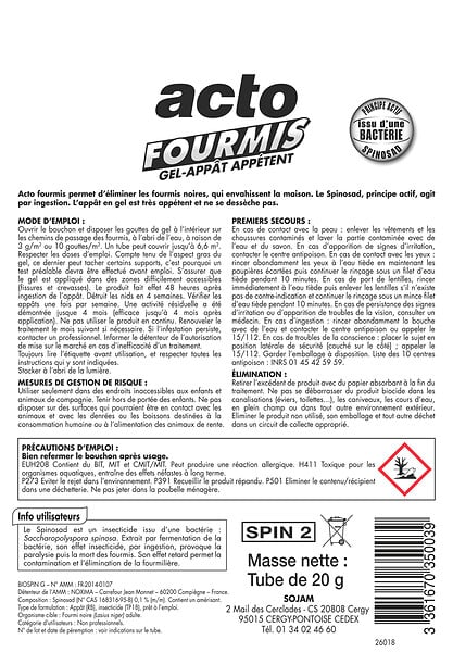 ACTO - Gel appât anti-fourmis - Tube de 20g - large